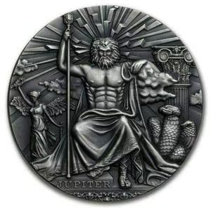 泉堂现货纽埃2016年罗马众神系列1-朱庇特2盎司高浮雕银币ngc70