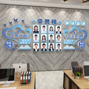 企业办公室文化墙定制销售荣誉榜照片墙kt板优秀员工风采展示墙贴
