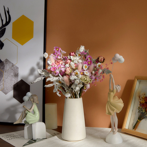 高级干花花束天然风轻奢客厅摆设满天星兔尾草ins风家居装饰摆件