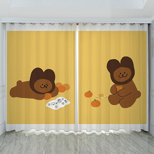 定制卡通小熊可爱男孩女孩卧室飘窗儿童房简约ins风2022新款窗帘