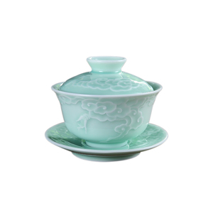承颜吴氏品雅纯色祥云粉青三才盖碗高端茶杯泡茶碗潮汕功夫茶具套