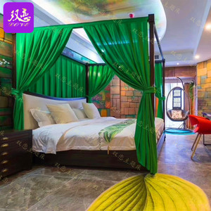 承颜主题酒店宾馆情趣床智能电动床情侣双人主题架子床新中式古典