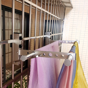 户外晾衣架阳台外免打孔窗外