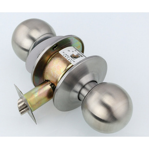 通道锁球锁不锈钢球形锁圆形锁木门锁球型锁无芯无钥匙 锁边距60=
