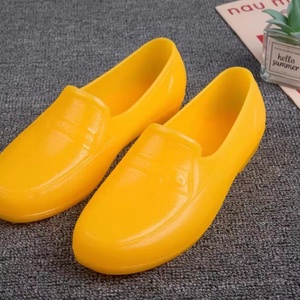 牛筋胶鞋雨鞋软胶工地水鞋防水低帮塑胶男士黄色塑料建筑工胶鞋