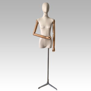 服装店橱窗道具展示架子包布半身女装模特三脚底座