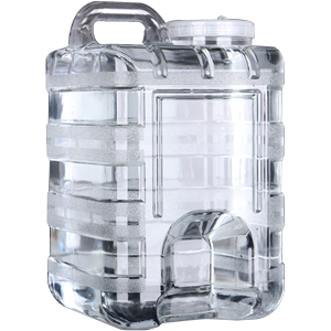 纯净水桶家用储水用功夫茶食品PC级透明装15L升带水龙头方桶户外
