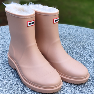 回力雨鞋女款时尚防滑防水耐磨水鞋中筒加厚胶鞋短筒加绒保暖雨靴