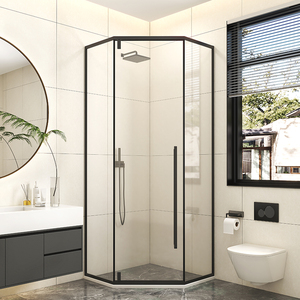 钻石型淋浴房整体浴室卫生间干湿分离隔断家用玻璃推拉门洗澡浴屏