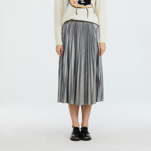 素笺2020新款高端时尚百搭打底中长款a字百褶裙半身裙秋冬女长裙