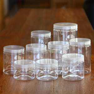 食品级透明带盖塑料罐子密封食品罐pet塑料瓶装饼干零食的包装盒