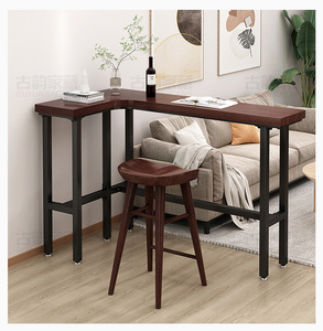 实木转角吧台桌l型书桌拐角桌子靠墙角卧室工作台家用办公台式桌