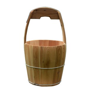 定做传统手工木提桶足浴桶泡脚木桶洗脚盆木盆加厚挑水提水桶包m