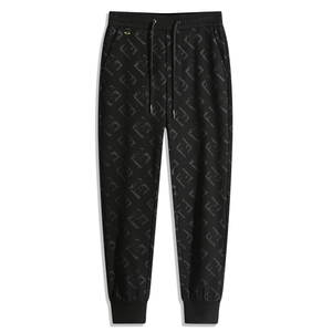 芬迪小怪兽老佛爷秋冬厚款运动裤系带松紧腰收口小脚休闲裤卫裤男