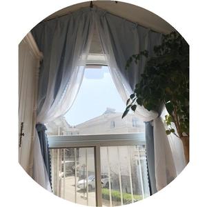 21新阁楼窗帘三角 三角形定制尖顶斜顶形圆弧异型窗户拱形天窗弧