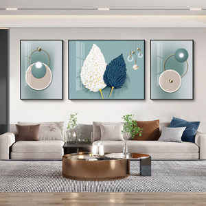客厅沙发背景墙装饰画轻奢三联现代简约高档抽象挂画歺厅墙面壁画