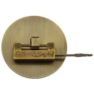 式仿古纯铜家具圆形抽屉锁头纯铜挡片锁片铜板老式挂锁黄铜锁扣