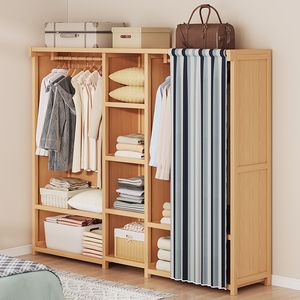 放衣服柜子家用实木大衣柜现代简约衣橱网红储物小户型家具出租屋