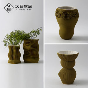 现代轻奢3D打印陶瓷花瓶个性高档花器创意造型客厅卧室装饰品摆件
