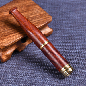 紫檀木质双过滤烟嘴可分离拆卸清洗循环过滤粗细两用红木烟嘴盒装