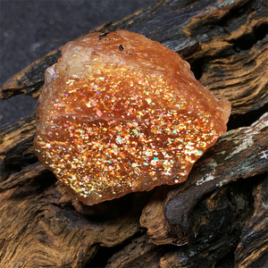 天然水晶金太阳石草莓晶原石原矿橙红色大块彩虹碎石情侣饰品挂件