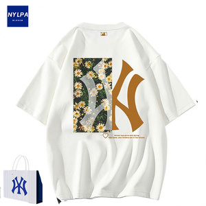 MLB&NY男士新款短袖t恤夏季纯棉情侣大码女生奥特莱斯洋基队半袖