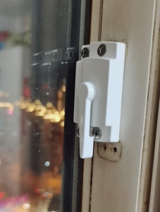 美式月牙锁老式塑钢推拉门窗锁栓搭扣平移窗方形月牙锁钩锁
