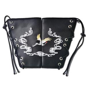 仙鹤绣花汉服配饰真皮护腕护臂情侣男女侠客古装侠客飞鱼服饰品