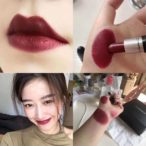正品现货mac魅可子弹头哑光口红603姨妈色diva深暗红色紫红色唇膏