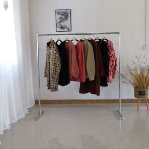 自来水管晾衣架镀锌管服装架展示架地摊落地晒被货架挂衣服单杆架