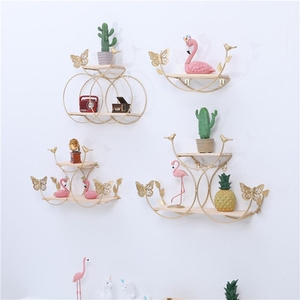 墙上置物架装饰品小摆件摆设壁饰北欧式店面结婚火烈鸟茶室多肉.