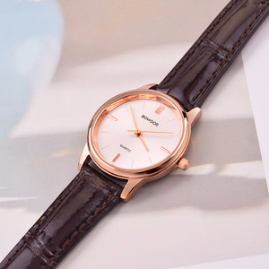 正品宝舵手表女简约时尚防水真皮表带情侣表男表日历女士石英女表