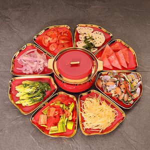 婚庆碗筷套装陶瓷组合结婚餐具套装新婚红色碗盘结婚摆盘碗碟套装