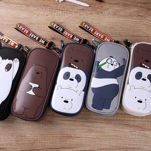 咱们裸熊文具笔袋韩国可爱大容量裸熊笔袋提手中学生笔袋文具盒.