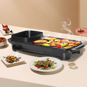 烧烤鸳鸯锅火锅小家用一体多功能电煎烤两用电烤盘唰涮烤一体锅
