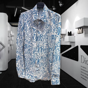 现货dior迪奥联名款老花涂鸦长袖衬衫stussy王俊凯同款男女上衣