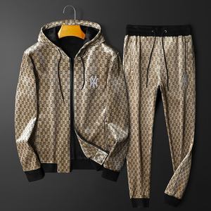 gucci/古驰男女士经典logo运动休闲情侣套装轻奢大码金丝绒两件套