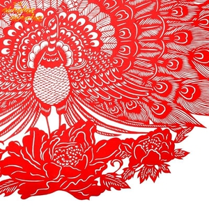 纯手工剪纸客厅装饰画孔雀开屏传统中国风百鸟朝凤剪纸画刻纸成品