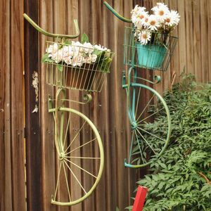 庭院墙面装饰室外花园挂饰阳台挂件院子户外创意自行车花架壁挂