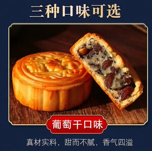 葡萄干馅月饼散装广式黑芝麻五仁月饼多口味零食糕点下午茶传统l
