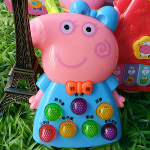 小猪佩奇打地鼠音乐掌上故事机粉色猪小妹早教机益智玩具1-3岁