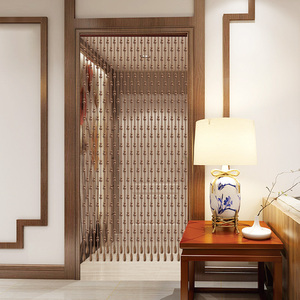 玄关隔断木门帘卫生间过道珠帘客厅檀木葫芦卧室金丝打孔免实帘子
