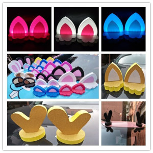 00柯榄车品专营店天猫汽车车顶装饰灯猫耳朵磁铁皮卡丘立体车身贴纸