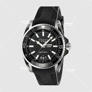 折扣gucci古驰dive腕表潜水黑水鬼橡胶夜光男士石英手表ya136204