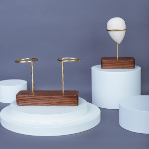 包邮ins风放美妆蛋架子实木黑胡桃化妆蛋粉扑架托葫芦海绵收纳盒