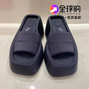 代购Alexander Wang/亚历山大王女士厚底增高拖鞋一字拖高跟女鞋