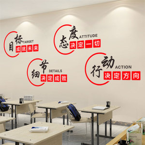 细节态度行动励志墙贴办公室标语目标公司企业文化墙装饰团队贴纸