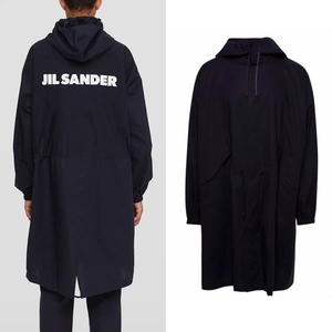 正确版本jilsander长款防晒衣字母印花连帽外套设计感防风衣男女