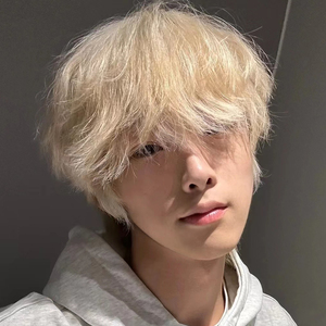 米白金色假发男短直发炫酷个性蓬松齐耳短发自然帅气男生韩系头套