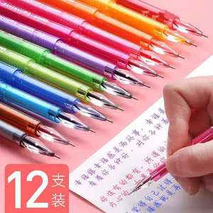 12色钻石头笔芯彩色中性笔糖果色做笔记专用笔学生用可爱创意文具